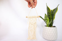 Load image into Gallery viewer, Mini macramé wall hanging, tiny macramé hanging, boho ornament