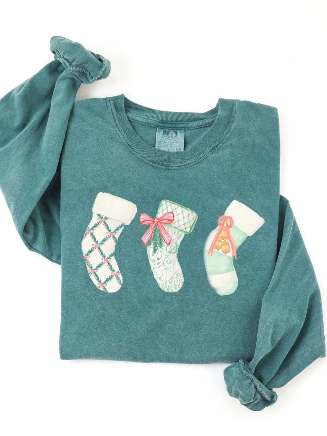 Green Stockings Comfort Colors Long Sleeve