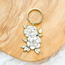 Load image into Gallery viewer, Peony keychains- two styles
