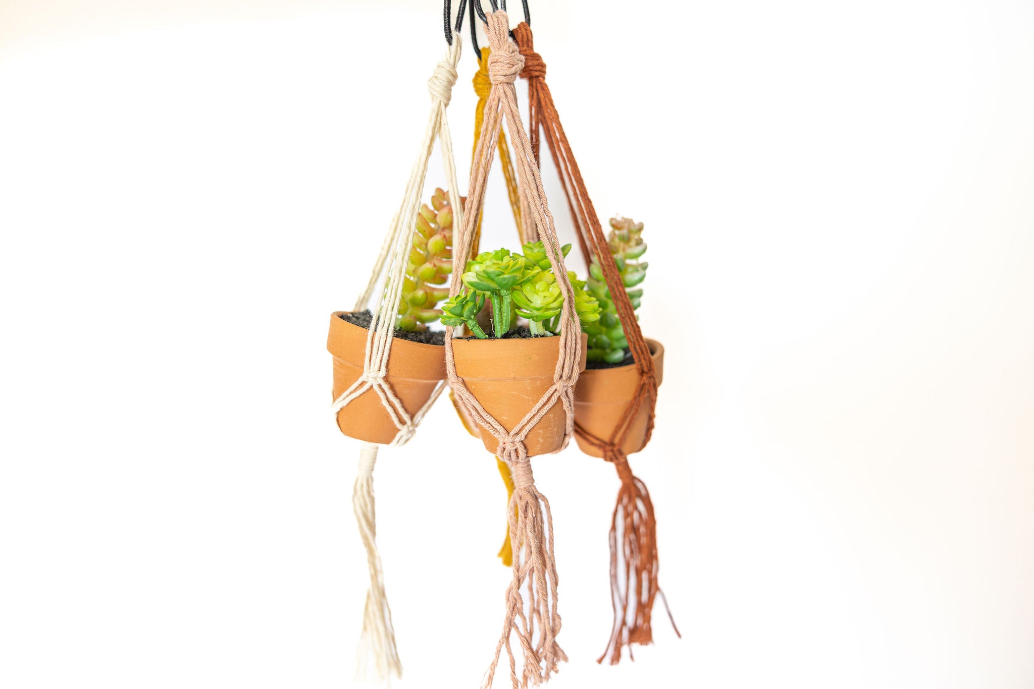 macrame plant hanger for car Mini macrame plant hangers for car