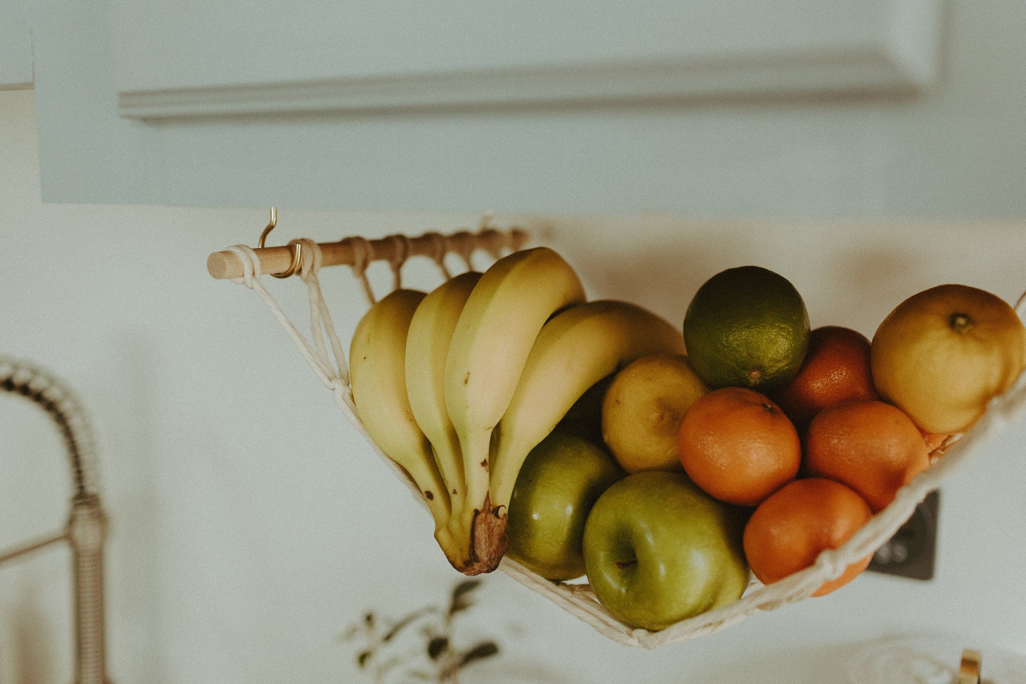 The Original Macrame Fruit Hammock, Hanging Fruit Basket